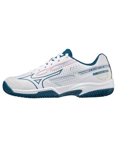 Mizuno  Exceed Star Junior Clay White/Turquoise Mizuno  Exceed Star Junior Clay White/Turquoise