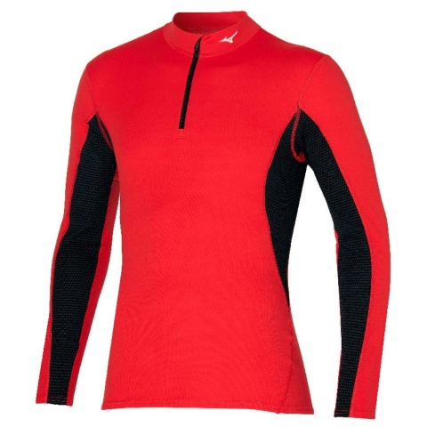 Mizuno  Breath Thermo Mid Wight T-Shirt Zip Red