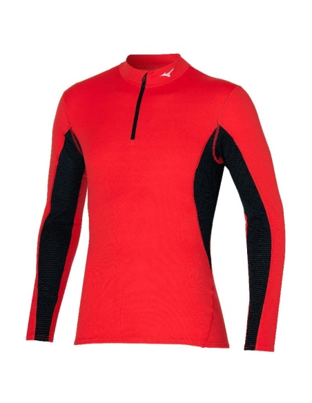 Mizuno  Breath Thermo Mid Wight T-Shirt Zip Red