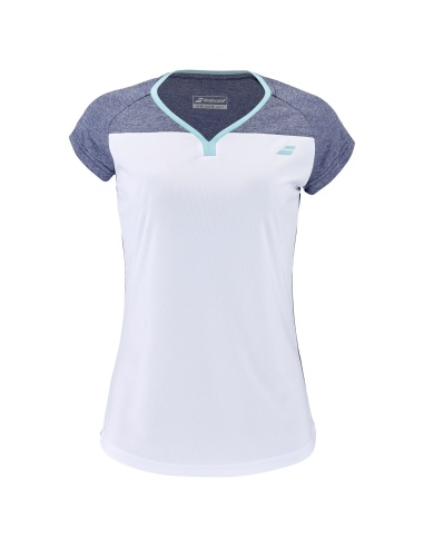 Babolat Play T-Shirt White/Blu Hitr