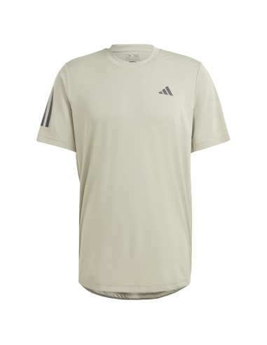 Adidas T-Shirt Club Stripe Silver Pebble