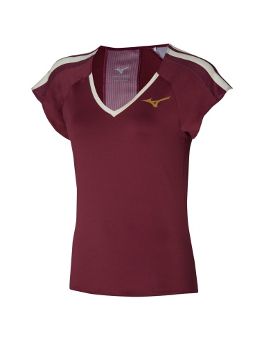 Mizuno Tennis Printed Tee Cabernet