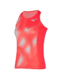 Mizuno Tennis Printed Tank Fiery Coral