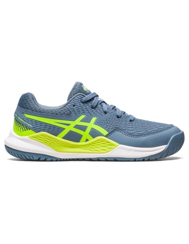 Asics Gel Resolution 9 GS Clay Steel Blu/Hazard Green