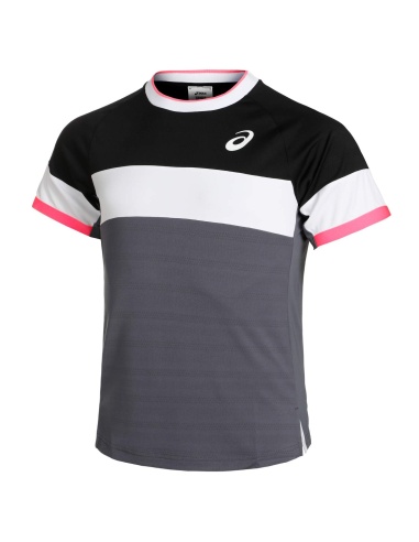 Asics Match T-Shirt Top Black/Grey