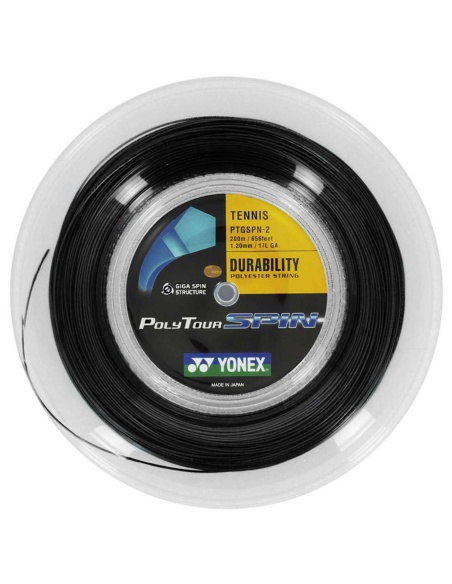 Yonex Poly Tour Spin 1,25 Black (200mt)