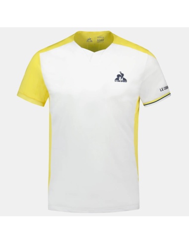 Le Coq Sportif Tennis Pro T-Shirt White/Yellow