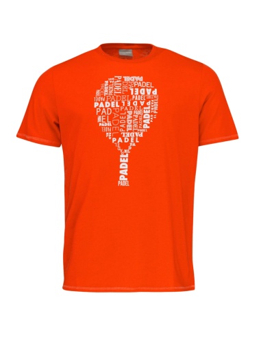 Head T-Shirt Typo Padel Tangerine