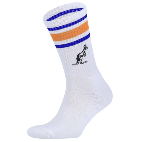 Australian Calze Stripe WHIte/Orange