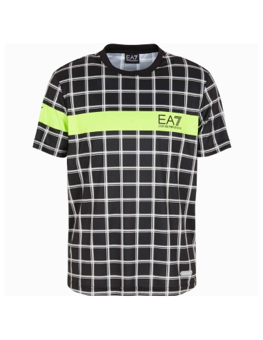 EA7 T-Shirt Tennis Pro Ventus7 Stampa Black
