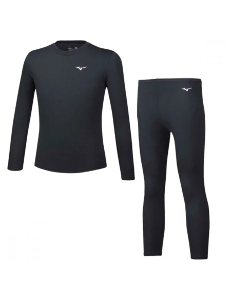 Mizuno Breath Thermo Mid Weight Top/Bottom Black