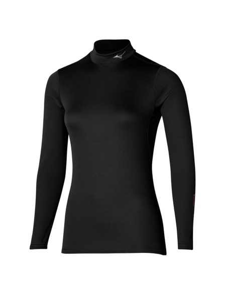 Mizuno Woman Breath Thermo Mid Weight High Neck T-Shirt Black