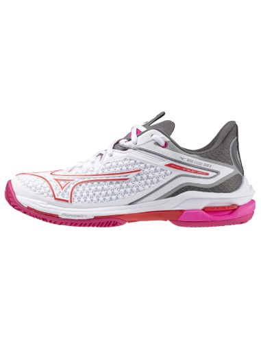Mizuno Wave Exceed Tour 6 Clay White/Radiant Red/Quiet Shade