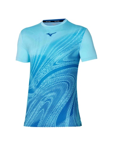 Mizuno Tennis Ch  Shadow Graphic T-Shirt Blu Glow