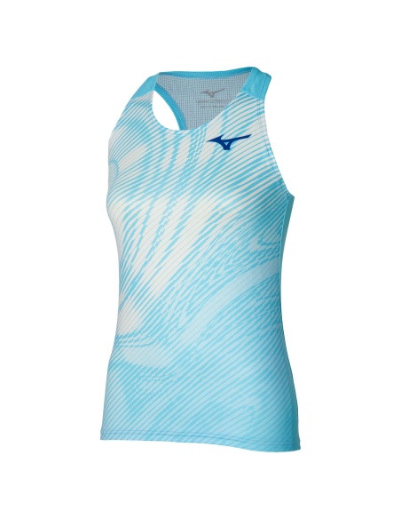 Mizuno Charge Printed Tank Blue Glow