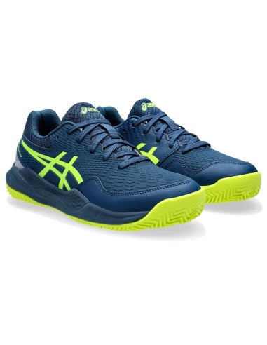 Asics Gel Resolution 9 GS Junior Clay Mako Blue/Safety Yellow