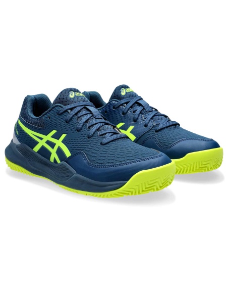 Asics Gel Resolution 9 GS Junior Clay Mako Blue/Safety Yellow