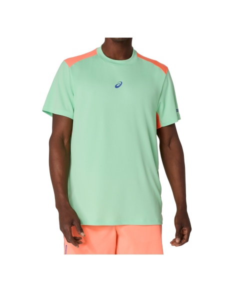 Asics Court T-Shirt Mentol/Vivid Coral Asics Court T-Shirt Mentol/Vivid Coral
