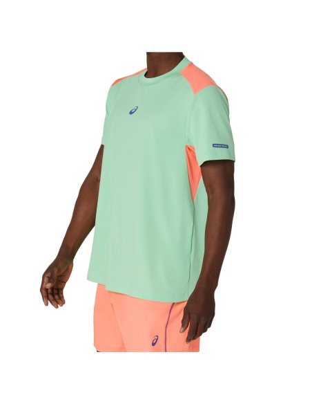 Asics Court T-Shirt Mentol/Vivid Coral Asics Court T-Shirt Mentol/Vivid Coral