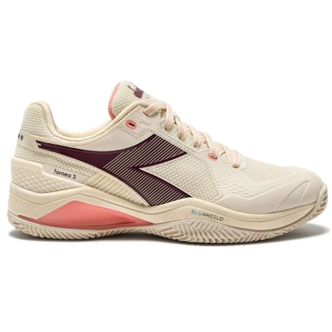 Diadora Blushiìeld Torneo 3 Clay Whisper White/Maroon Ban