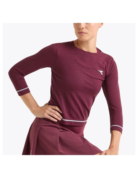 DIadora T-Shirt 3/4 Stratouno Rosso Granata