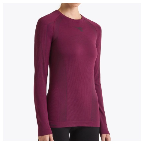 Diadora Lady LS T-Shirt Stratozero Rosso Granata