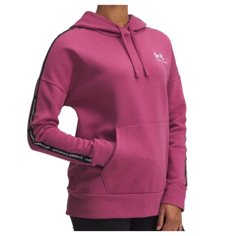 Under Armour Icon Fleece Taped Hoodie Fuchsia Dusk