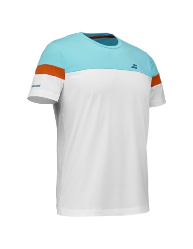 Babolat Play Crew Neck Tee Silidale Bianco