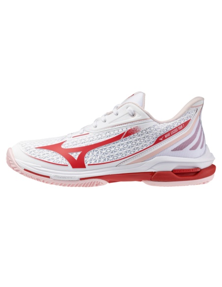 Mizuno Wave Exceed Tour 7 Clay White/Fiery Red/Pinkesque