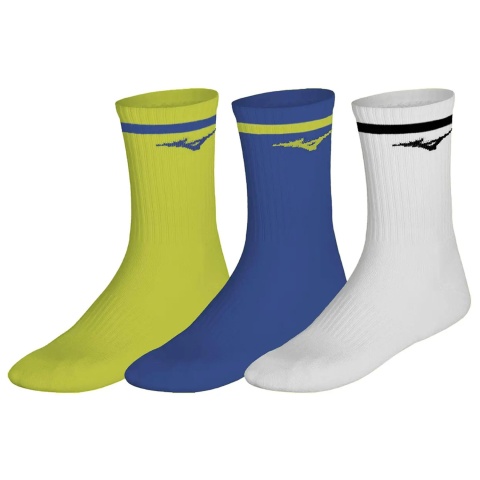 Mizuno DryLite Training Socks Line White/Yellow/Blu (3 paia)