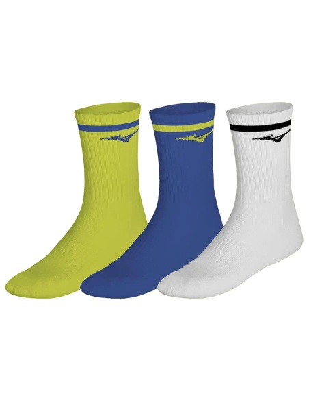 Mizuno DryLite Training Socks Line White/Yellow/Blu (3 paia)