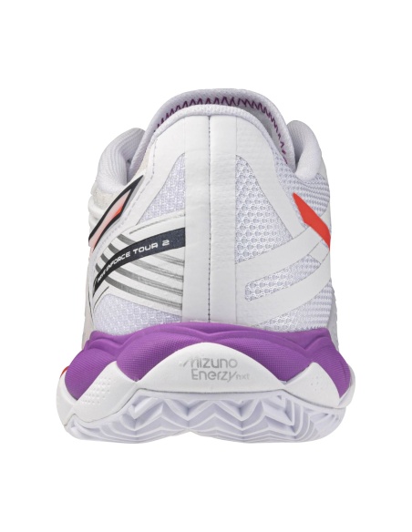 Mizuno Wave Enforce Tour 2 Clay White/Lava Orange/Dahlia
