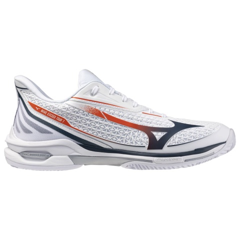 Mizuno Wave Exceed Tour 7 Clay White/Insignia Blue/Orange.com