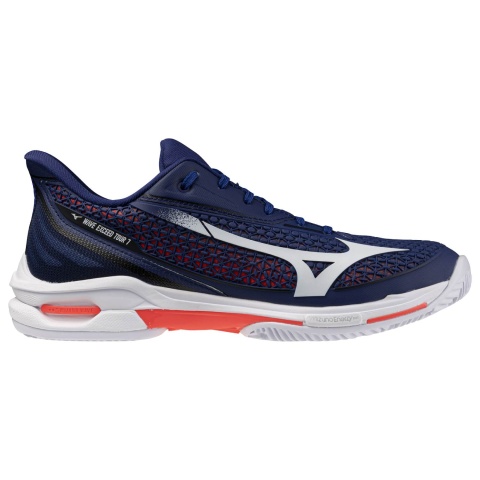 Mizuno Wave Exceed Tour 7 Clay Beacon Blue/White/Lava Orange