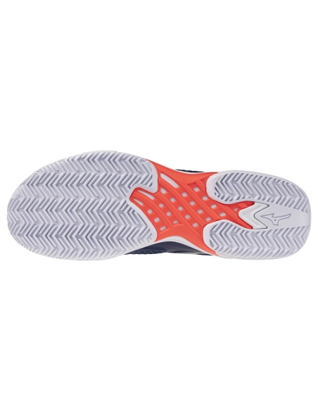 Mizuno Wave Exceed Tour 7 Clay Beacon Blue/White/Lava Orange
