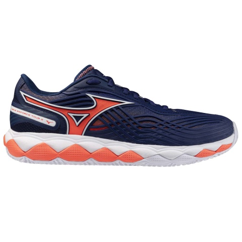 Mizuno Wave Enforce Tour 2 Clay Beacon Blue/White/Lava Orange