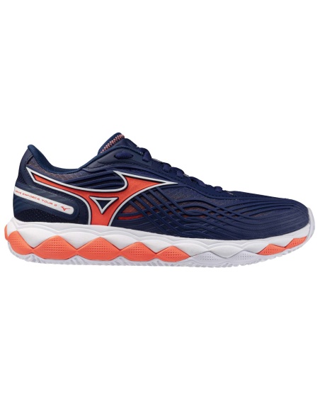 Mizuno Wave Enforce Tour 2 Clay Beacon Blue/White/Lava Orange