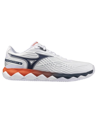 Mizuno Wave Enforce Tour 2 Clay White/Insignia Blue/Orange.com