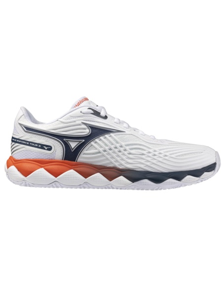 Mizuno Wave Enforce Tour 2 Clay White/Insignia Blue/Orange.com