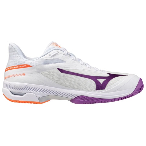 Mizuno Wave Exceed Court Tennis White/Dahlia/Lava Orange