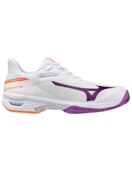 Mizuno Wave Exceed Court Tennis White/Dahlia/Lava Orange
