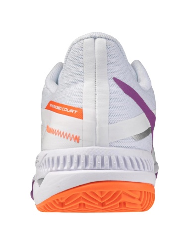 Mizuno Wave Exceed Court Tennis White/Dahlia/Lava Orange