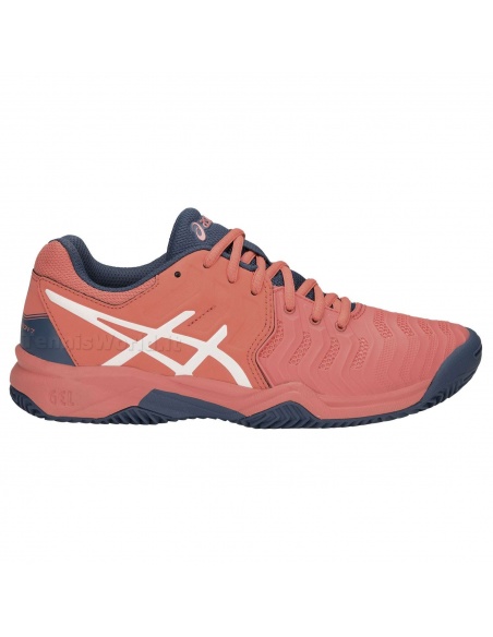 Asics Gel Resolution 7 Junior Clay Papaya/White Asics Gel Resolution 7 Junior Clay Papaya/White