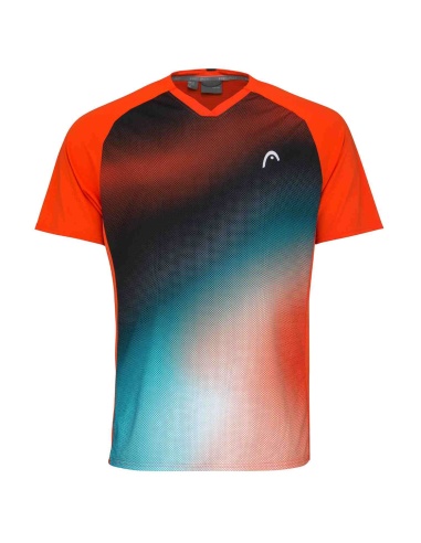 Head T-Shirt Top Spin Tangerine/Print Vision