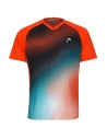Head T-Shirt Top Spin Tangerine/Print Vision